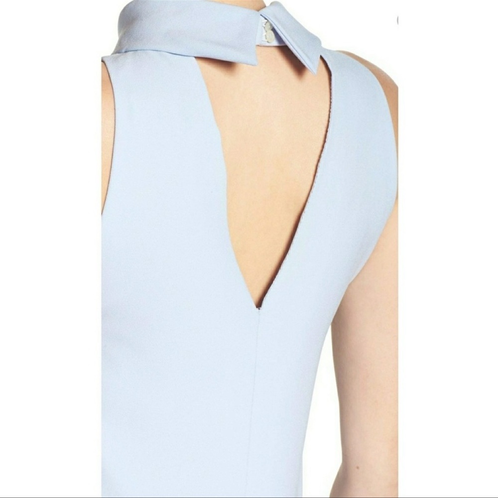 Eliza J Light Blue High Collar Drop Waist Dress Size 10 - Picture 4 of 11